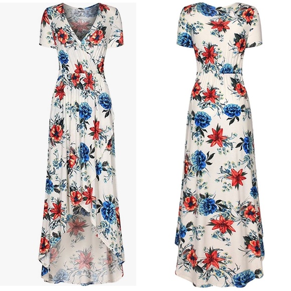 NWOT Faux Wrap Floral Dress, small - Picture 4 of 7